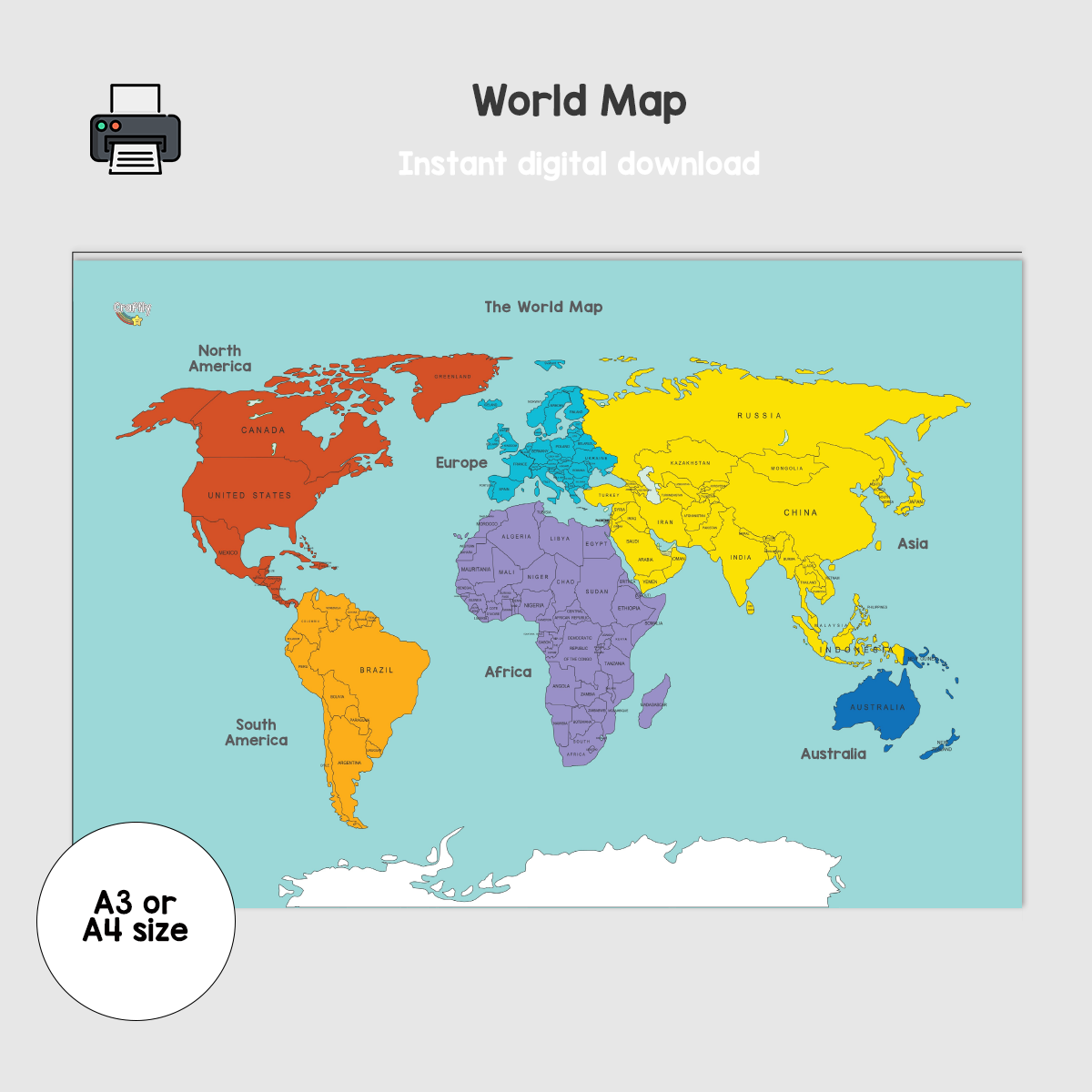 World Map For Kids Printable Worksheets Library