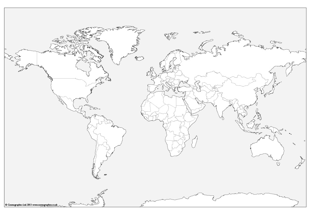 World Map Outline Printable PDF