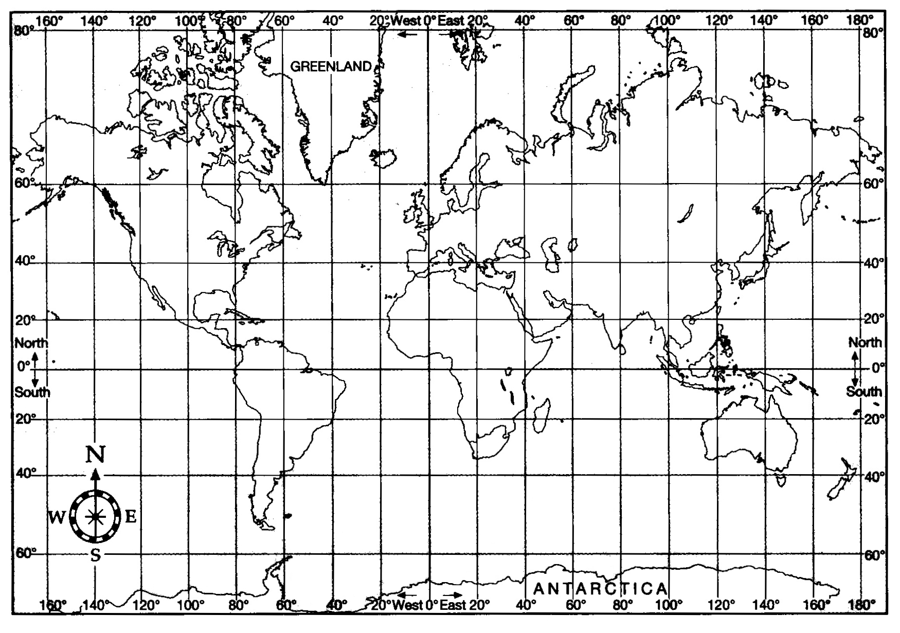 World Map Printable Latitude And Longitude