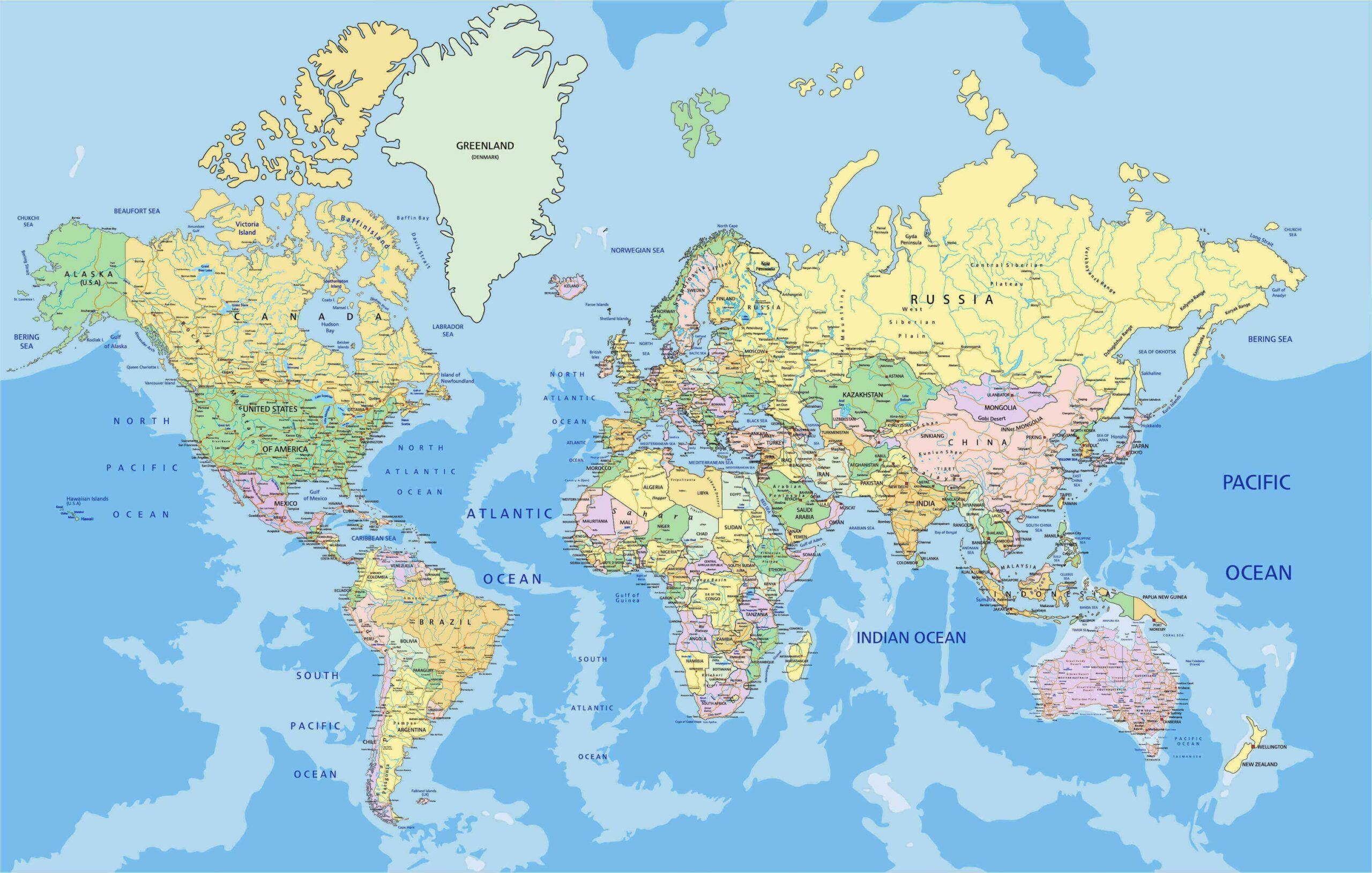 World Printable Map