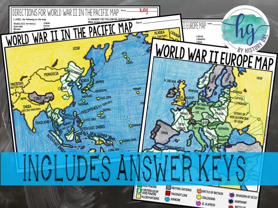 World War 2 Map Worksheets Printables