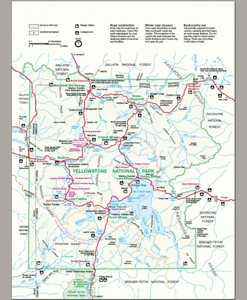 Yellowstone Map Printable