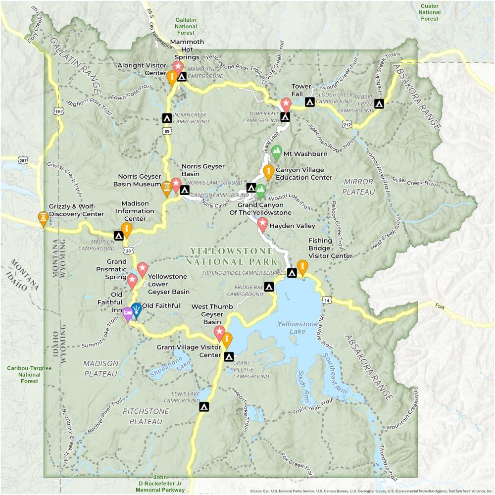 Yellowstone National Park Maps Printable