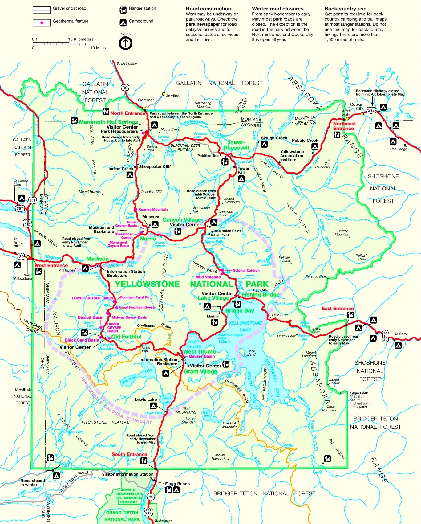 Yellowstone National Park Maps Printable