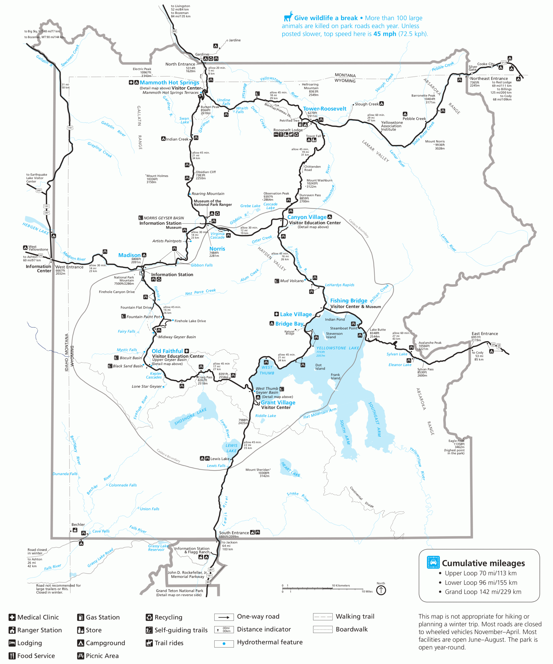 Yellowstone National Park Maps Printable