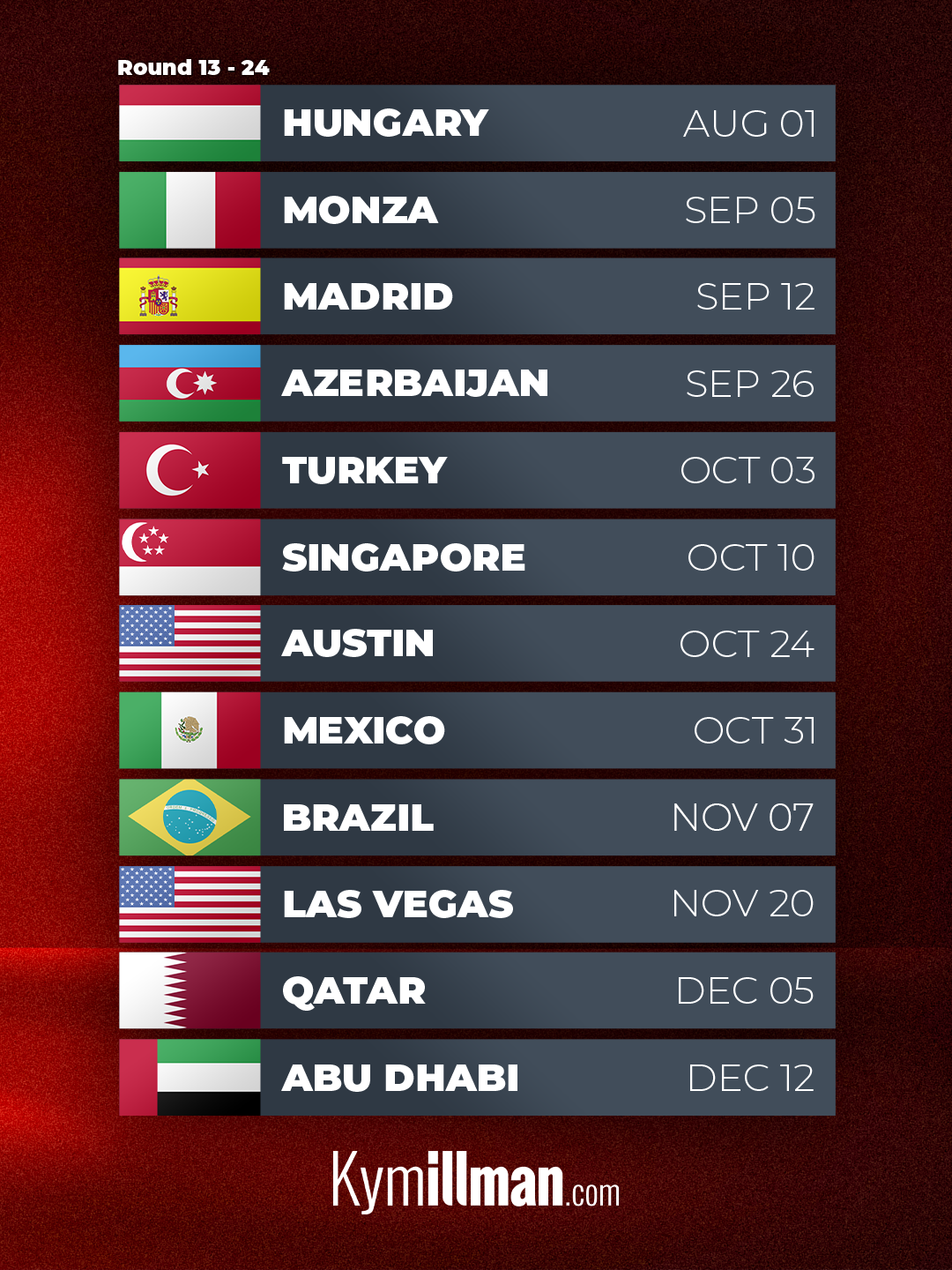 2027 F1 Calendar Confirmed 2027 F1 Calendar Confirmed