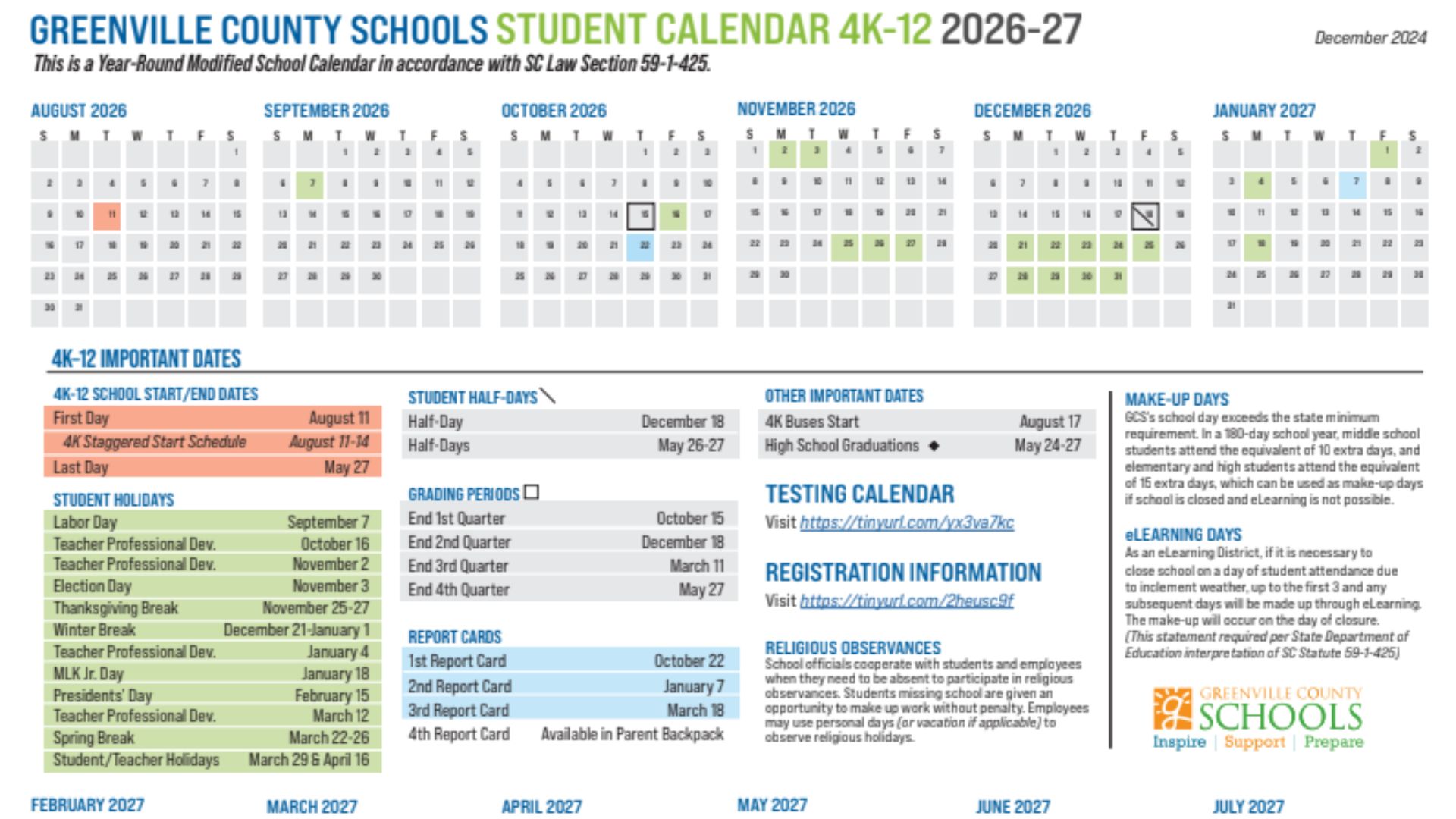 Greenville County Schools Start School Later After New Calendar Released